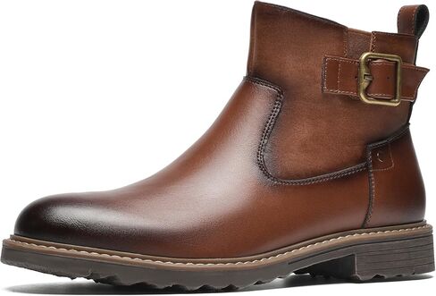 Men's Chelsea Boots, Versatile Slip On Ankle Boots with Side Zipper & Buckle, Comfortable Sharp Structured, Non-Slip Boots for Commute, Daily Wear, Outdoor in Saudi Arabia