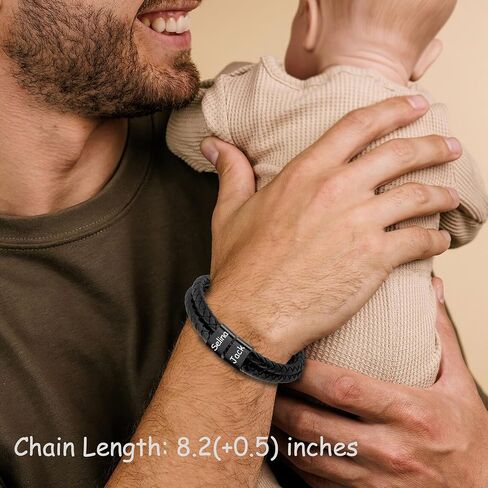 Personalized Fathers Gift Custom Dad Bracelet with Names for Men Fathers Bracelet Best Dad Ever Gifts from Daughter Son Wife in Saudi Arabia