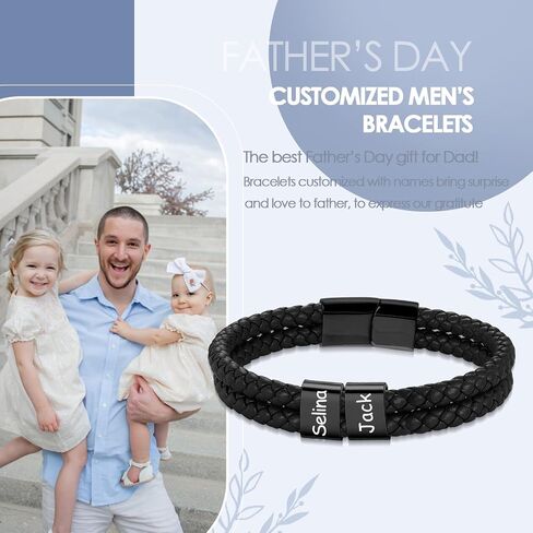 Personalized Fathers Gift Custom Dad Bracelet with Names for Men Fathers Bracelet Best Dad Ever Gifts from Daughter Son Wife in Saudi Arabia