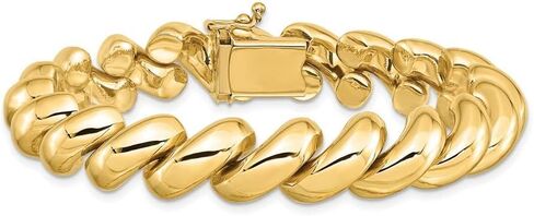 14K Yellow Gold 12mm San Marco Bracelet 7" to 8" in Kuwait