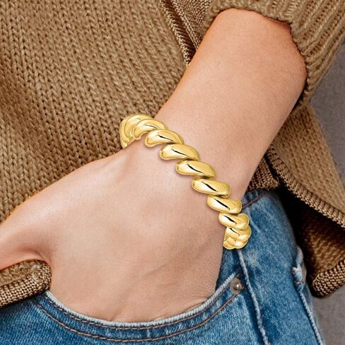 14K Yellow Gold 12mm San Marco Bracelet 7" to 8" in Kuwait
