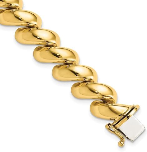 14K Yellow Gold 12mm San Marco Bracelet 7" to 8" in Kuwait