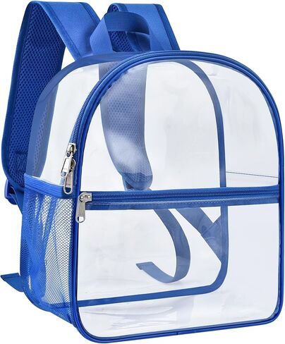 Paxiland Clear Backpack Stadium Approved 12×12×6 with Reinforced and Wider Shoulder Straps, Small Clear Bag for Schools, Concerts, Work, Festivals and Sporting Events - Black in Saudi Arabia