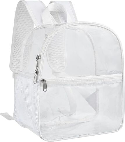 Paxiland Clear Backpack Stadium Approved 12×12×6 with Reinforced and Wider Shoulder Straps, Small Clear Bag for Schools, Concerts, Work, Festivals and Sporting Events - Black in Saudi Arabia