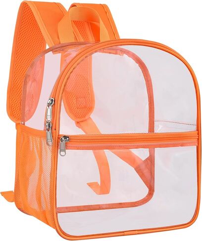 Paxiland Clear Backpack Stadium Approved 12×12×6 with Reinforced and Wider Shoulder Straps, Small Clear Bag for Schools, Concerts, Work, Festivals and Sporting Events - Black in Saudi Arabia