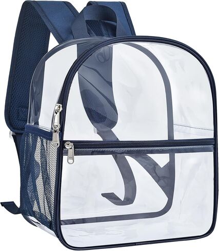 Paxiland Clear Backpack Stadium Approved 12×12×6 with Reinforced and Wider Shoulder Straps, Small Clear Bag for Schools, Concerts, Work, Festivals and Sporting Events - Black in Saudi Arabia