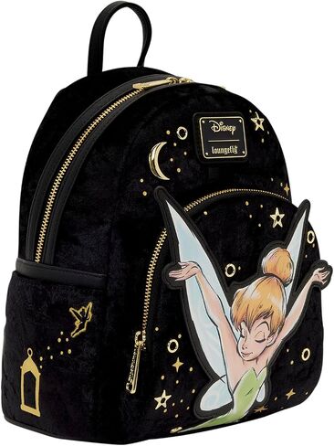 Loungefly Disney: Tinker Bell - Pixie Dust - حقيبة ظهر مخملية صغيرة - رائعة للأطفال والكبار - حقائب قابلة للجمع in Kuwait