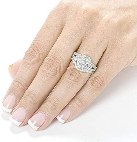 طقم زفاف Kobelli Diamond 1 قيراط من الذهب الأبيض عيار 14 قيراط in Kuwait