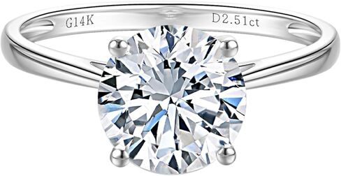 14K White Gold 1 to 3 Carat IGI Certified LAB Grown Diamond Engagement Rings for Women, Round Cut Solitaire Diamond Anniversary Wedding Promise Rings Jewelry Gift for Her, D-F Color, VVS1-VS1 Clarity in Saudi Arabia