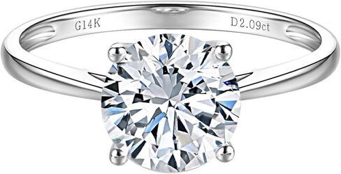 14K White Gold 1 to 3 Carat IGI Certified LAB Grown Diamond Engagement Rings for Women, Round Cut Solitaire Diamond Anniversary Wedding Promise Rings Jewelry Gift for Her, D-F Color, VVS1-VS1 Clarity in Saudi Arabia