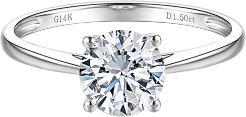 14K White Gold 1 to 3 Carat IGI Certified LAB Grown Diamond Engagement Rings for Women, Round Cut Solitaire Diamond Anniversary Wedding Promise Rings Jewelry Gift for Her, D-F Color, VVS1-VS1 Clarity in Saudi Arabia