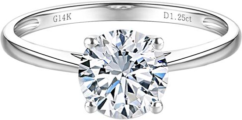 14K White Gold 1 to 3 Carat IGI Certified LAB Grown Diamond Engagement Rings for Women, Round Cut Solitaire Diamond Anniversary Wedding Promise Rings Jewelry Gift for Her, D-F Color, VVS1-VS1 Clarity in Saudi Arabia