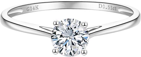 14K White Gold 1 to 3 Carat IGI Certified LAB Grown Diamond Engagement Rings for Women, Round Cut Solitaire Diamond Anniversary Wedding Promise Rings Jewelry Gift for Her, D-F Color, VVS1-VS1 Clarity in Saudi Arabia