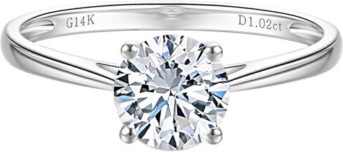 14K White Gold 1 to 3 Carat IGI Certified LAB Grown Diamond Engagement Rings for Women, Round Cut Solitaire Diamond Anniversary Wedding Promise Rings Jewelry Gift for Her, D-F Color, VVS1-VS1 Clarity in Saudi Arabia