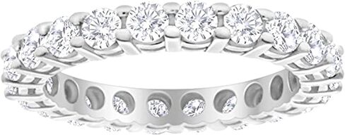Houston Diamond District 1 to 5 Carat IGI Certified Round LAB GROWN Diamond Ladies Eternity Wedding Anniversary Stackable Ring Band (E-F Color VS2-SI1 Clarity) in Kuwait