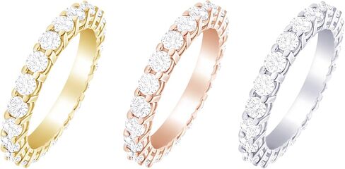 Houston Diamond District 1 to 5 Carat IGI Certified Round LAB GROWN Diamond Ladies Eternity Wedding Anniversary Stackable Ring Band (E-F Color VS2-SI1 Clarity) in Kuwait