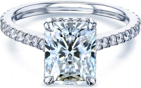 Kobelli 2.7ct Radiant Moissanite Drop Halo Ring - white-gold / 4.5 G-H in Kuwait