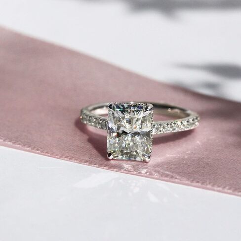 Kobelli 2.7ct Radiant Moissanite Drop Halo Ring - white-gold / 4.5 G-H in Kuwait