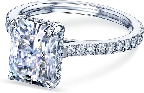 Kobelli 2.7ct Radiant Moissanite Drop Halo Ring - white-gold / 4.5 G-H in Kuwait