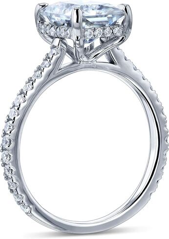 Kobelli 2.7ct Radiant Moissanite Drop Halo Ring - white-gold / 4.5 G-H in Kuwait