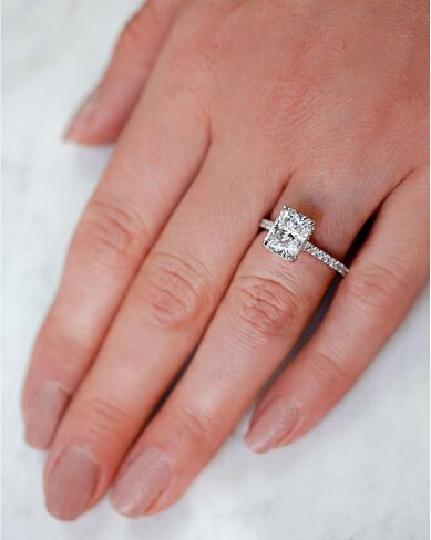 Kobelli 2.7ct Radiant Moissanite Drop Halo Ring - white-gold / 4.5 G-H in Kuwait