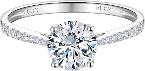 Side Stones 1 to 2 Carat 14K White Gold IGI Certified LAB Grown Diamond Engagement Rings, Lab Created Diamond Anniversary Wedding Promise Rings Jewelry Gift for Women, D E F Color, VVS1-VS1 Clarity in Saudi Arabia