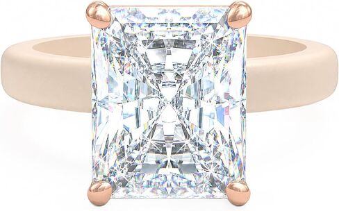 Rinfit Thin Silicone Ring with Stone - Emerald Cut Cubic Zirconia Solitaire Promise Ring for Her - Rubber Wedding Bands Women - Patent Pending in Kuwait