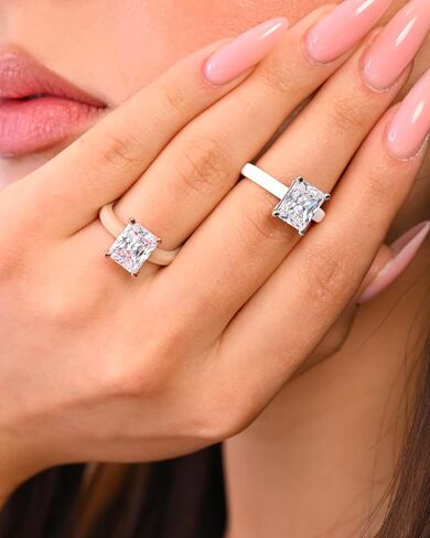 Rinfit Thin Silicone Ring with Stone - Emerald Cut Cubic Zirconia Solitaire Promise Ring for Her - Rubber Wedding Bands Women - Patent Pending in Kuwait