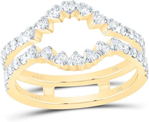 خاتم Jewels By Lux من الذهب الأصفر عيار 14 قيراط 5/8 Cttw Diamond Ana M Cnc لحفلات الزفاف والذكرى السنوية، مقاس نسائي: 5-9 in Kuwait