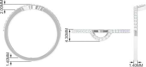 خاتم معزز للألماس معتمد من Lab Grown Diamond، جودة EF-Vs، معزز حماية للحلقات الماسية - جاهز للهدايا in Kuwait