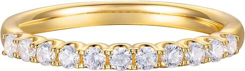14K Gold 2mm Moissanite Wedding Ring Stackable Eternity Bands for Women in Kuwait
