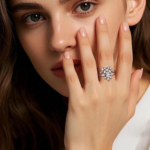 2.0 Carat(ctw) Oval-Cut Moissanite Engagement Rings Sets for Women,10K 14K 18K Real Gold Three Stones Wedding Rings Sets,Bridal Ring Set for Her in Saudi Arabia