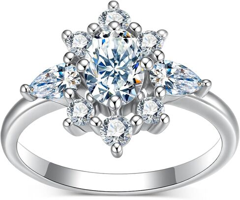 2.0 Carat(ctw) Oval-Cut Moissanite Engagement Rings Sets for Women,10K 14K 18K Real Gold Three Stones Wedding Rings Sets,Bridal Ring Set for Her in Saudi Arabia