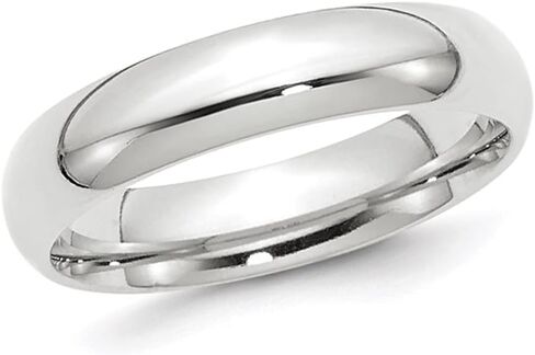 Ladies 10K White Gold 5mm Polished Wedding Band Ring in Saudi Arabia