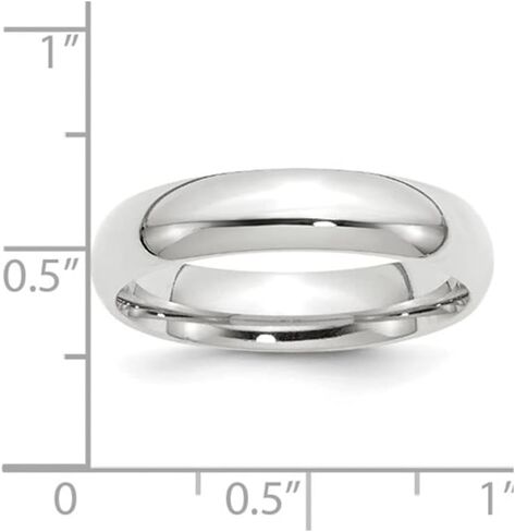 Ladies 10K White Gold 5mm Polished Wedding Band Ring in Saudi Arabia