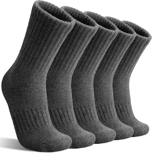 MOGGEI 5 Pairs Womens Merino Wool Socks Hiking Warm Winter Thick Thermal Crew Cozy Cabin Ladies Gift Comfy Boot Work Socks in Kuwait
