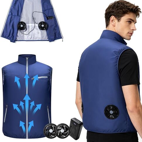 30V Cooling Vest jacket with 2 Fans for Men Women, Air Conditioner Vests, 20000mAh Battery pack, for Outdoor Work in Saudi Arabia