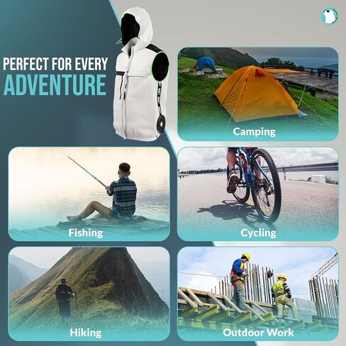 Cooling Fan Vest for Men & Women Breathable Safety vest with 16000mAh Battery 12V Fan 4-Speed Airflow in Saudi Arabia