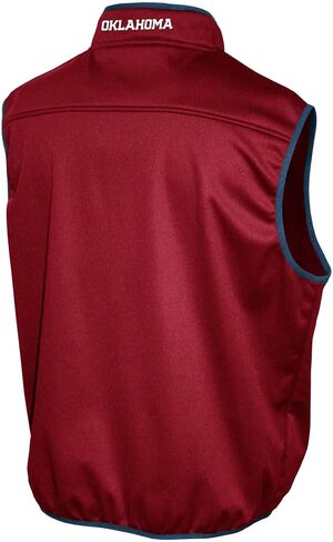 2Bhip NCAA Oklahoma Sooners OU Adult Mens College Red Mock Neck Softshell Full Zip Sleeveless Vest Jacket in Saudi Arabia