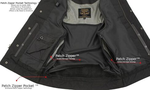 Milwaukee Leather Men's Barrage Flat Black Leather Motorcycle Club Style Vest - LKM3790 in Kuwait