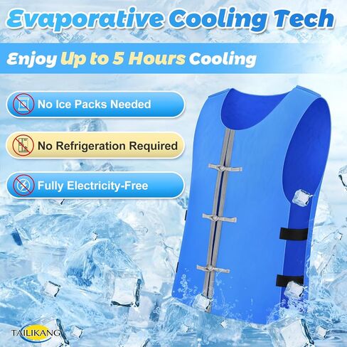 Cooling Vest for Men Women, Adjustable M-3XL Evaporative Cool Vest, Unisex Water Activated PVA Summer Ice Vest in Saudi Arabia