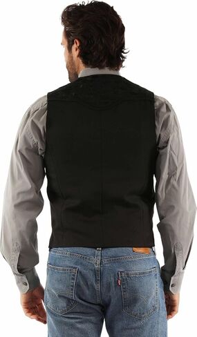 Jet Black Floral Vest by Scully in Saudi Arabia