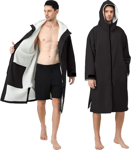 Swim Parka Women Men Windproof Sherpa-Lined Unisex Parka Quick-dry Coat Robe for Youth,Oversize Swimming Warm Jacket in Saudi Arabia