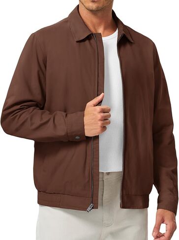 TBMPOY Men's Casual Cotton Jacket Lightweight Full Zip Canvas Lapel Jackets Business Work Windbreaker with 3 Pockets in Saudi Arabia