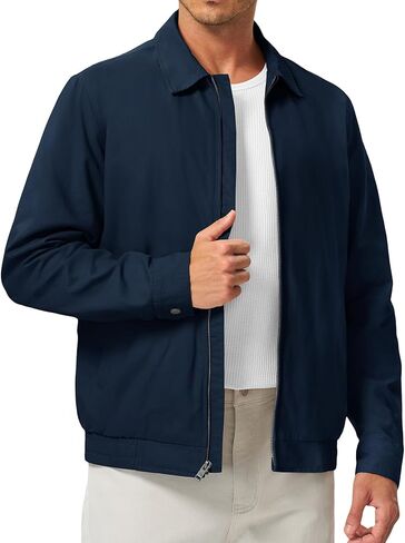 TBMPOY Men's Casual Cotton Jacket Lightweight Full Zip Canvas Lapel Jackets Business Work Windbreaker with 3 Pockets in Saudi Arabia
