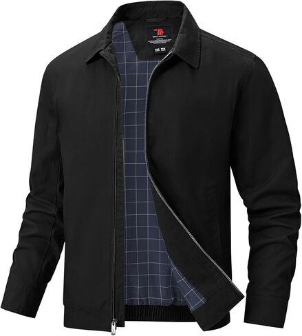 TBMPOY Men's Casual Cotton Jacket Lightweight Full Zip Canvas Lapel Jackets Business Work Windbreaker with 3 Pockets in Saudi Arabia