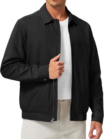 TBMPOY Men's Casual Cotton Jacket Lightweight Full Zip Canvas Lapel Jackets Business Work Windbreaker with 3 Pockets in Saudi Arabia