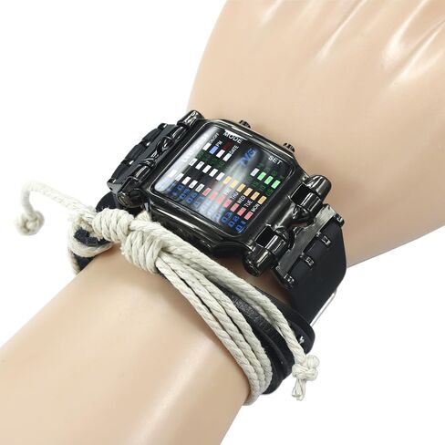 TOMORO Mens Binary Matrix Colorful LED Digital Waterproof Watch Stylish Creative Crab Shaped Wrist Watches for Big Boys in Kuwait