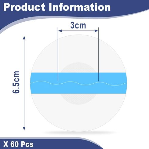 Adhesive Patches for G6 (20 pcs) and omnipod 5 (40 pcs), Waterproof Hypoallergenic Long Lasting, Pack of 60pcs, Blue in Saudi Arabia