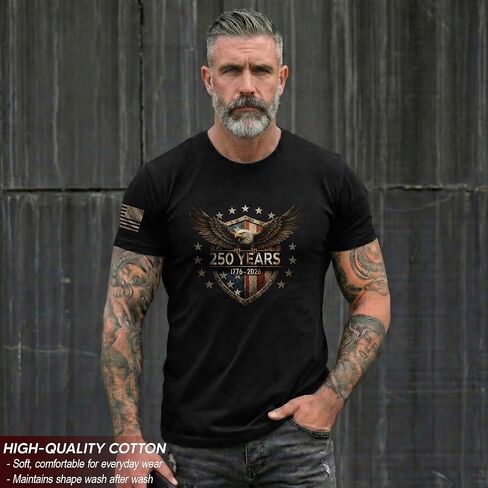 Patriotic Shirts for Men, American 250th Anniversary Shirt, 1776-2026 250th Anniversary Shirt in Saudi Arabia